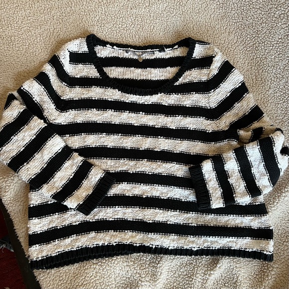 Knitted & Knotted Anthropologie nubby cropped cotton adorable sweater S / M - Picture 3 of 8